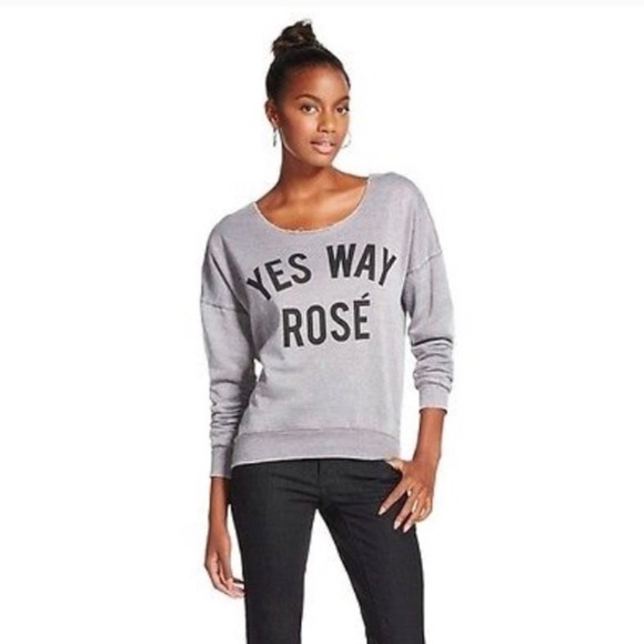 Yes Way Rose graphic pullover sweatshirt gray XS - Picture 2 of 7